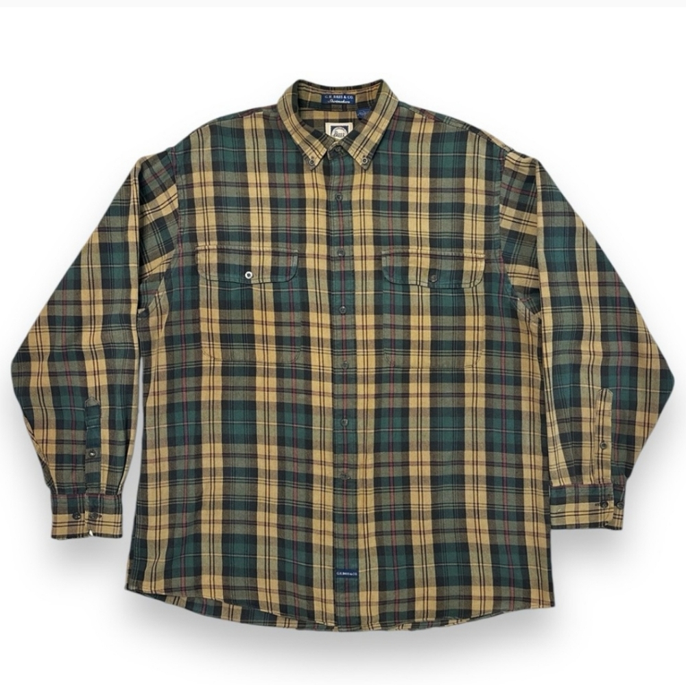 G.H. BASS & CO. Plaid Cotton Twill Button Down Shirt